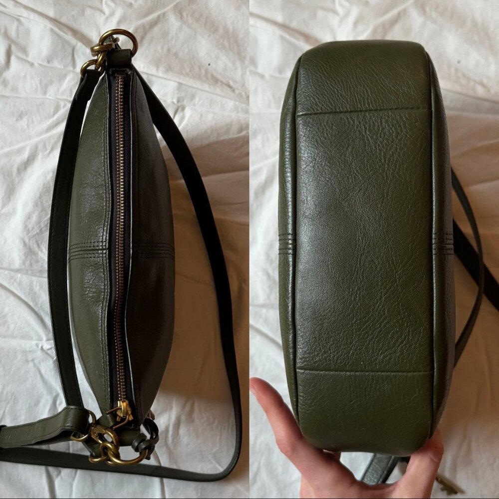 Fossil Jolie Olive Green Leather Crossbody Bag Two Straps - Picture 8 of 11